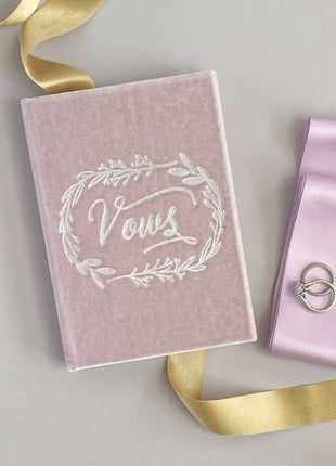 Wedding Vows Silk Velvet Book- Assorted colors