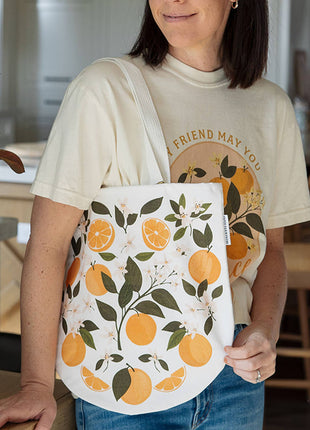 Orange Orchard Canvas Tote Bag