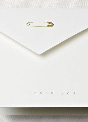 Diaper Pin Boxed Thank You Folded Note Cards - Boxed Notecard Set