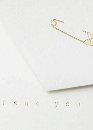 Diaper Pin Boxed Thank You Folded Note Cards - Boxed Notecard Set
