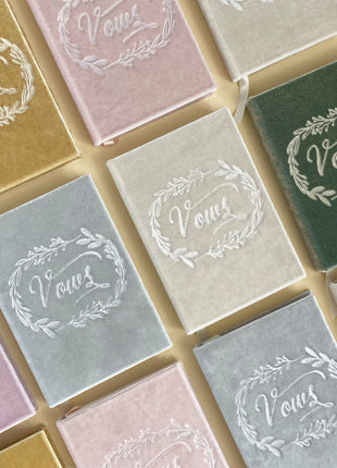 Wedding Vows Silk Velvet Book- Assorted colors