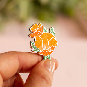 Golden Poppy Enamel Pin