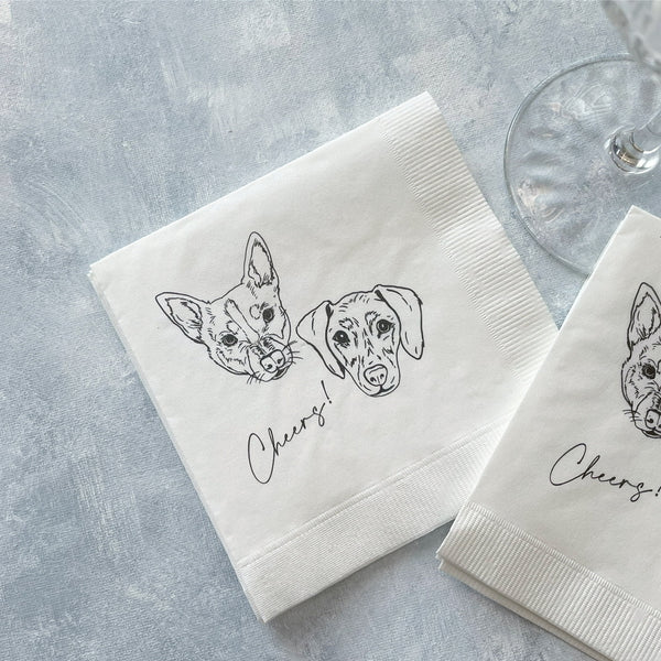 Pet Portrait - Custom Cocktail Napkin