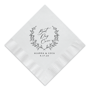 Best Day Ever Cocktail Napkin - Personalized Custom Cocktail Napkin