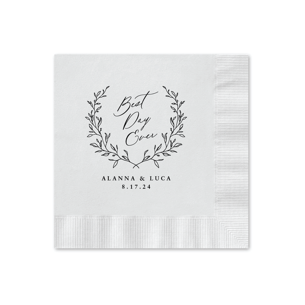 Best Day Ever Cocktail Napkin - Personalized Custom Cocktail Napkin