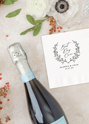 Best Day Ever Cocktail Napkin - Personalized Custom Cocktail Napkin