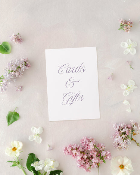 Cards & Gifts sign printed for wedding decoration