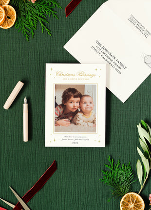 Elegant Foil Wonders of His Love Holiday Card