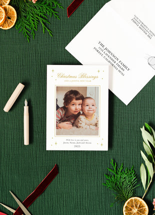 Elegant Foil Wonders of His Love Holiday Card
