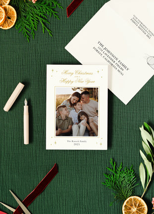 Elegant Foil Wonders of His Love Holiday Card