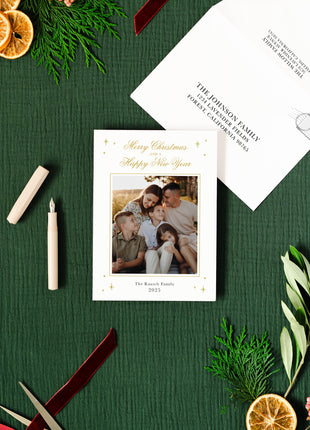 Elegant Foil Wonders of His Love Holiday Card