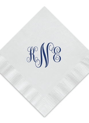Classic Monogram Cocktail Napkin - Personalized Custom Cocktail Napkin