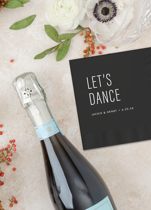 Let's Dance Cocktail Napkin - Personalized Custom Cocktail Napkin