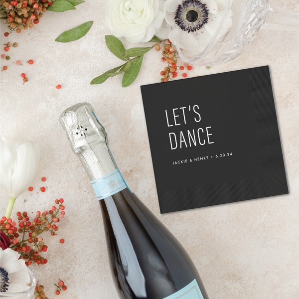 Let's Dance Cocktail Napkin - Personalized Custom Cocktail Napkin