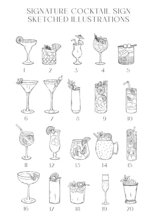 Hand-drawn Signature Cocktail Sign