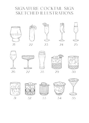 Hand-drawn Signature Cocktail Sign