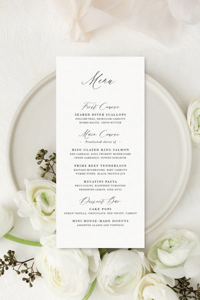 Classic Menu Cards