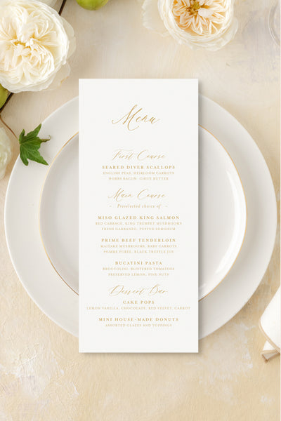 Classic Menu Cards