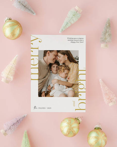Merry & Bright Foil Custom Holiday Card