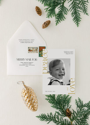 Merry & Bright Foil Custom Holiday Card