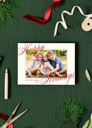 Script Joyful Holidays Card