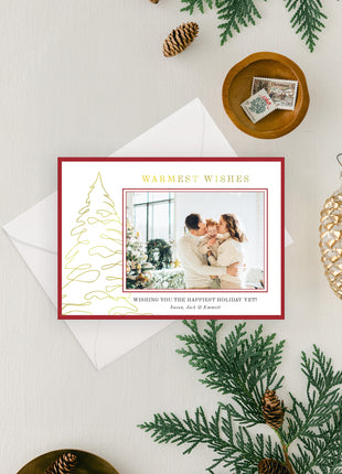 Warmest Wishes Silver Foil Holiday Cards