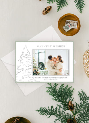 Warmest Wishes Silver Foil Holiday Cards