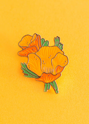 Golden Poppy Enamel Pin