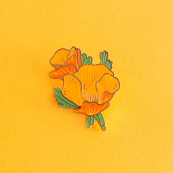 Golden Poppy Enamel Pin