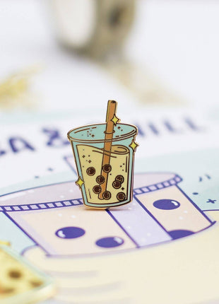 Boba Milk Tea Enamel Pin