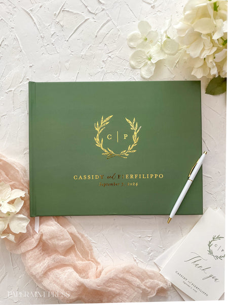 Personalized Hardcover Wedding Guest Book, 10.9x8.75"