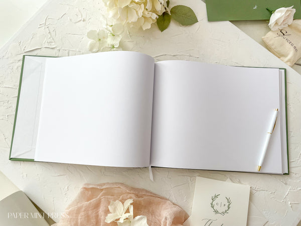 Personalized Hardcover Wedding Guest Book, 10.9x8.75"