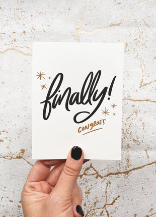 Finally -Letterpress Wedding Greeting Card