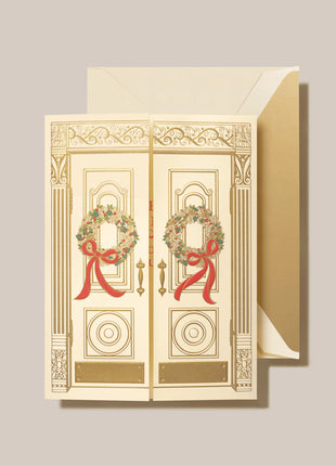 Holiday Entrance Folded Greeting Card Set - Crane Boxed Holiday