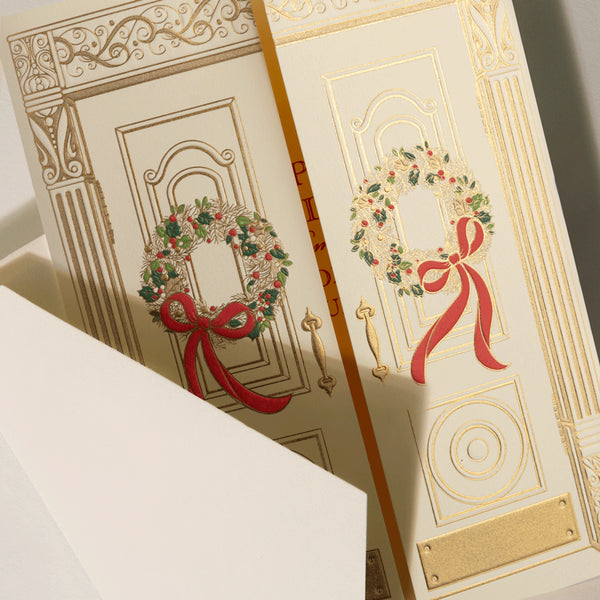 Holiday Entrance Folded Greeting Card Set - Crane Boxed Holiday