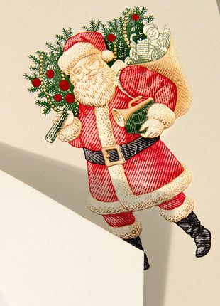Classic Santa Christmas Folded Greeting Card Set - Crane Boxed Holiday
