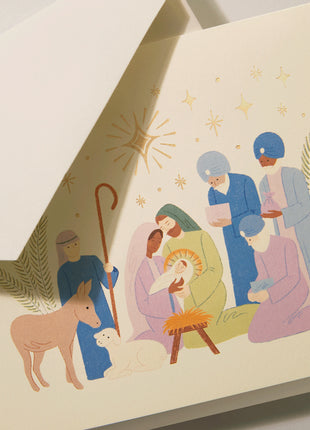 Nativity Christmas Folded Greeting Card Set - Crane Boxed Holiday