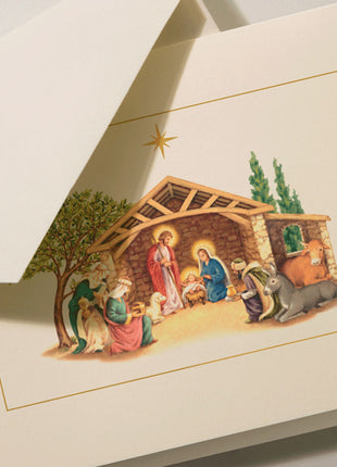 Away In A Manger Folded Greeting Card Set - Crane Boxed Holiday