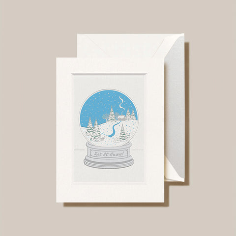 Snow Globe Folded Greeting Card Set - Crane Boxed Holiday