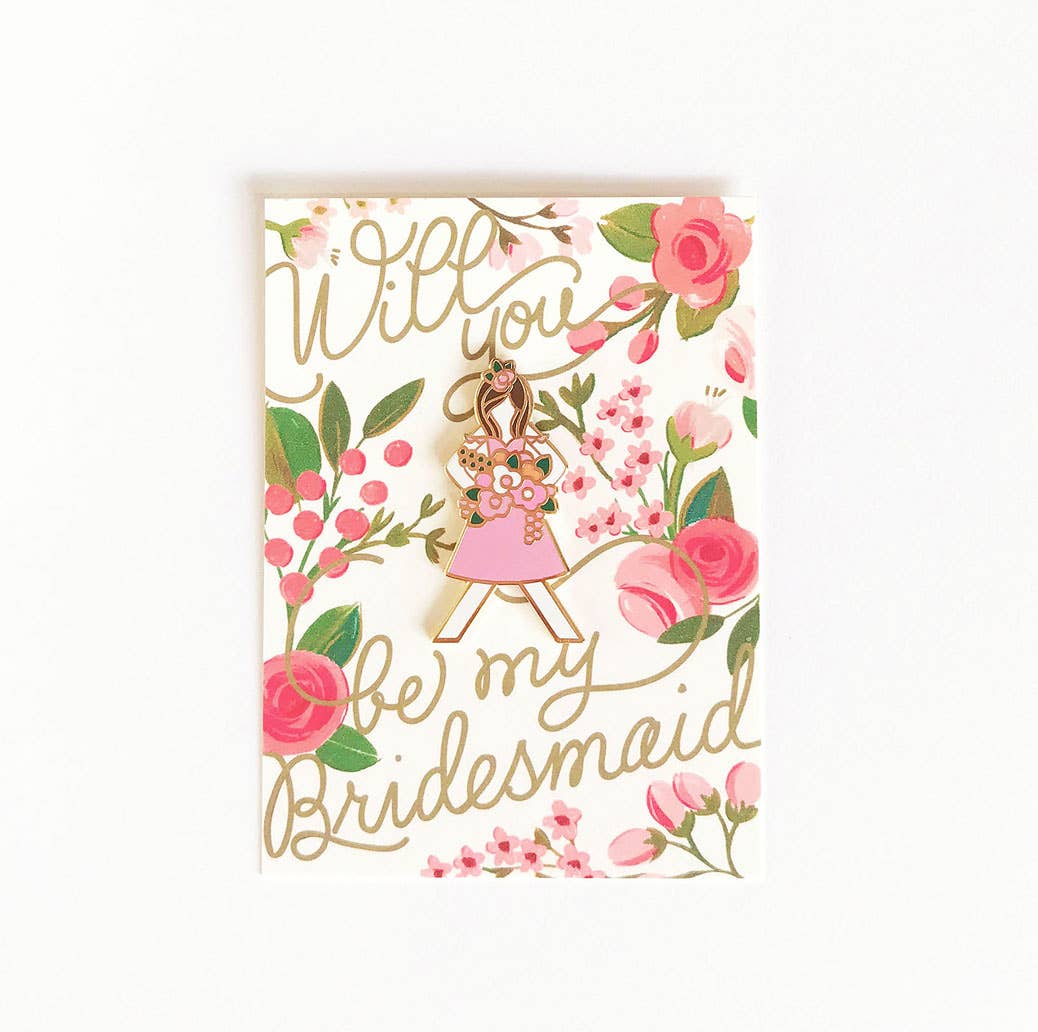 Bridesmaid Lapel Pin Light Skin