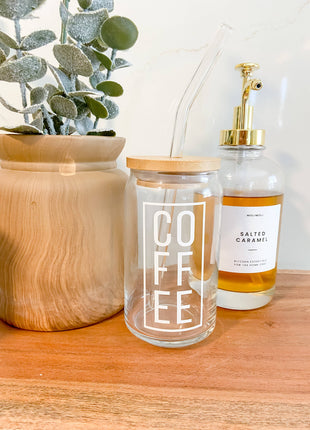 Iced coffee glass; beer can glass