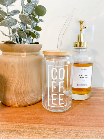 Iced coffee glass; beer can glass