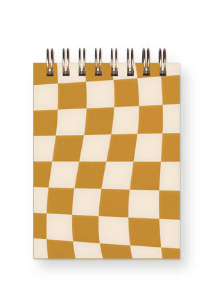 Checkerboard Mini Jotter Notebook: Saffron Cover | White Ink
