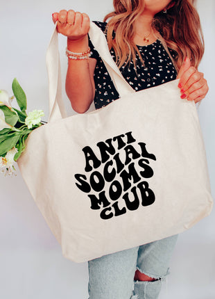 Anti Social Moms Club XL Tote Bag
