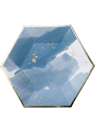 Malibu - Blue Striped Small Paper Plates