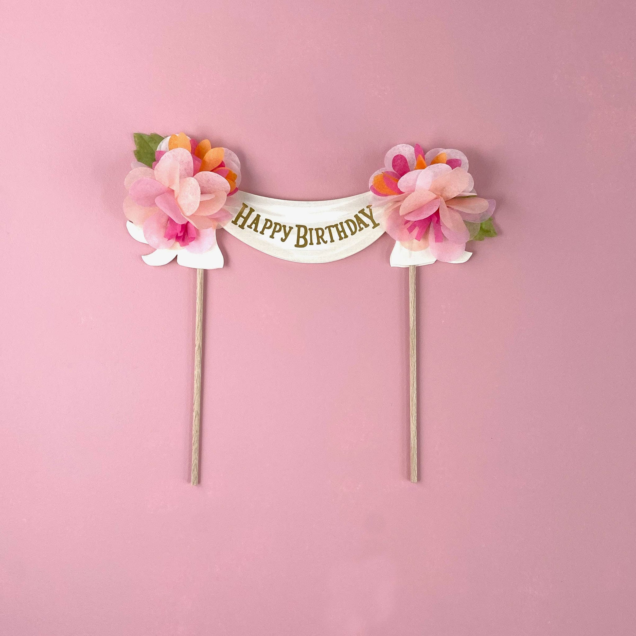 Happy Birthday Cake Topper Pinks by The First Snow