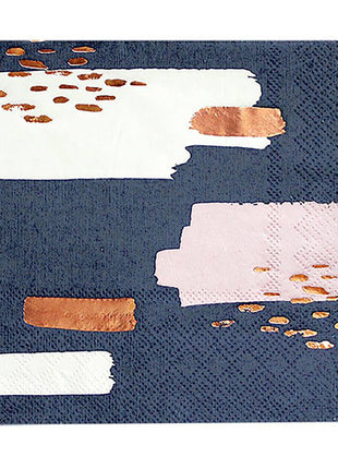 Erika - Navy Abstract Lunch Paper Napkins