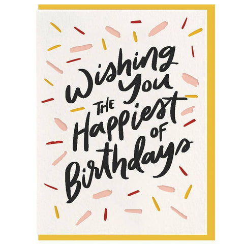 Happiest Birthday - Letterpress Card