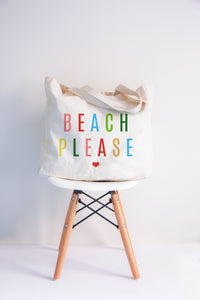 Colorful Beach Please XL Tote Bag