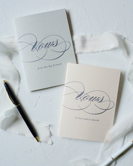 Letterpress Wedding Vow Books (Set of 2)